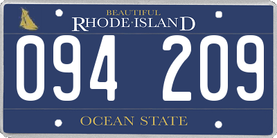 RI license plate 094209