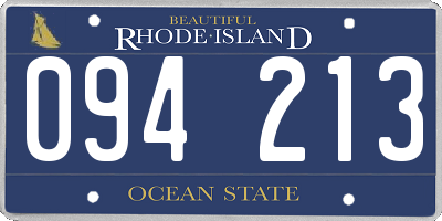RI license plate 094213