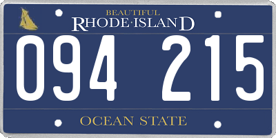 RI license plate 094215