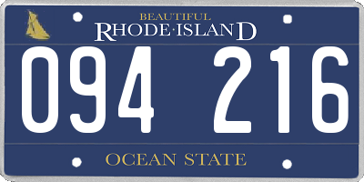RI license plate 094216