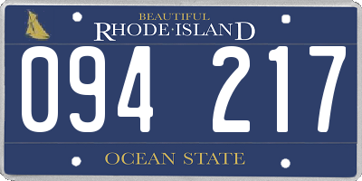 RI license plate 094217