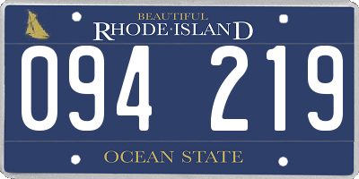 RI license plate 094219