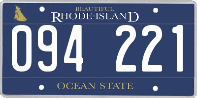 RI license plate 094221
