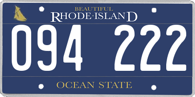 RI license plate 094222