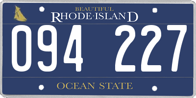 RI license plate 094227