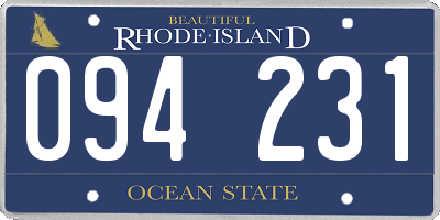 RI license plate 094231