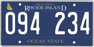 RI license plate 094234