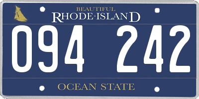RI license plate 094242