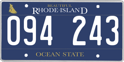 RI license plate 094243