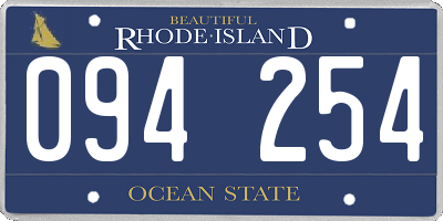 RI license plate 094254