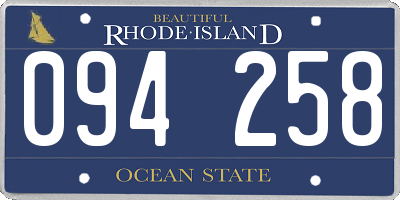RI license plate 094258