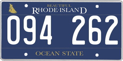 RI license plate 094262