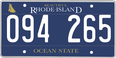 RI license plate 094265