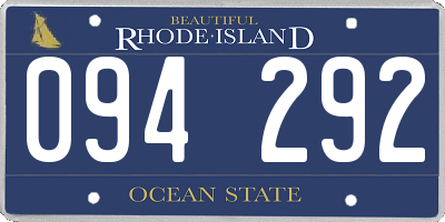 RI license plate 094292
