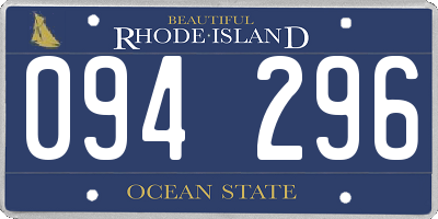 RI license plate 094296