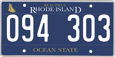 RI license plate 094303