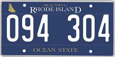 RI license plate 094304