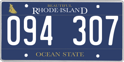 RI license plate 094307