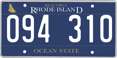 RI license plate 094310