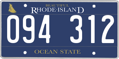 RI license plate 094312