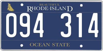 RI license plate 094314