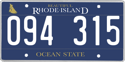RI license plate 094315