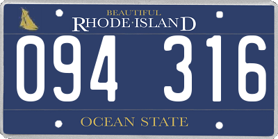RI license plate 094316