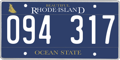RI license plate 094317