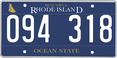 RI license plate 094318