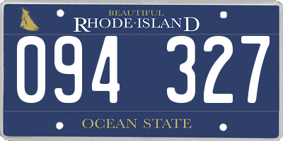 RI license plate 094327