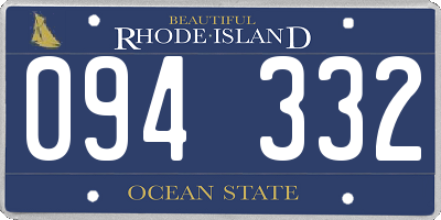 RI license plate 094332