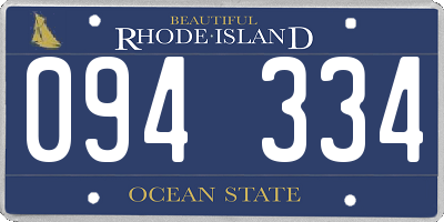 RI license plate 094334