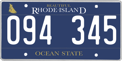 RI license plate 094345