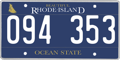 RI license plate 094353
