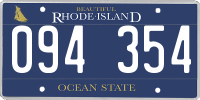 RI license plate 094354