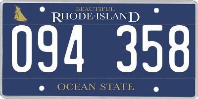RI license plate 094358
