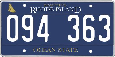 RI license plate 094363