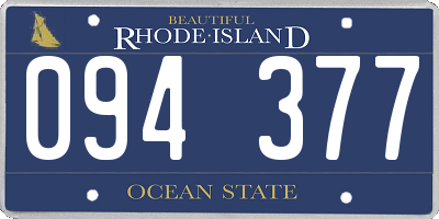 RI license plate 094377