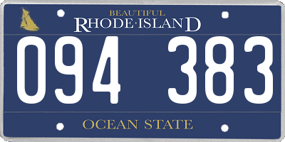 RI license plate 094383
