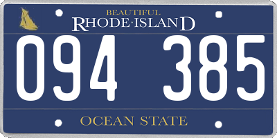 RI license plate 094385