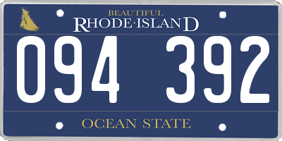 RI license plate 094392