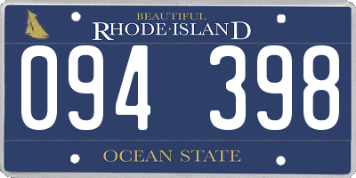 RI license plate 094398