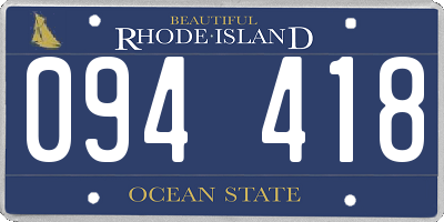 RI license plate 094418