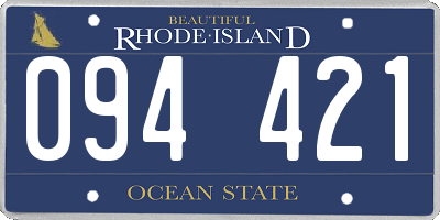RI license plate 094421