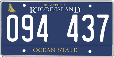 RI license plate 094437