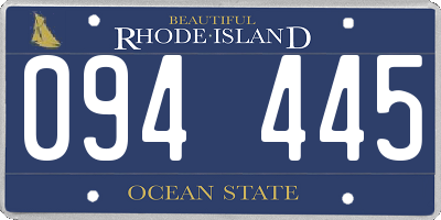 RI license plate 094445