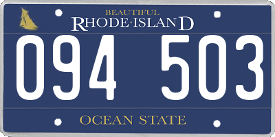 RI license plate 094503