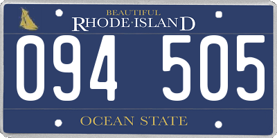 RI license plate 094505