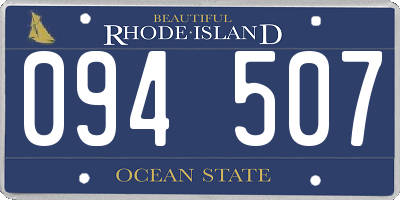 RI license plate 094507