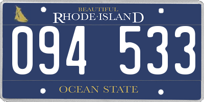 RI license plate 094533